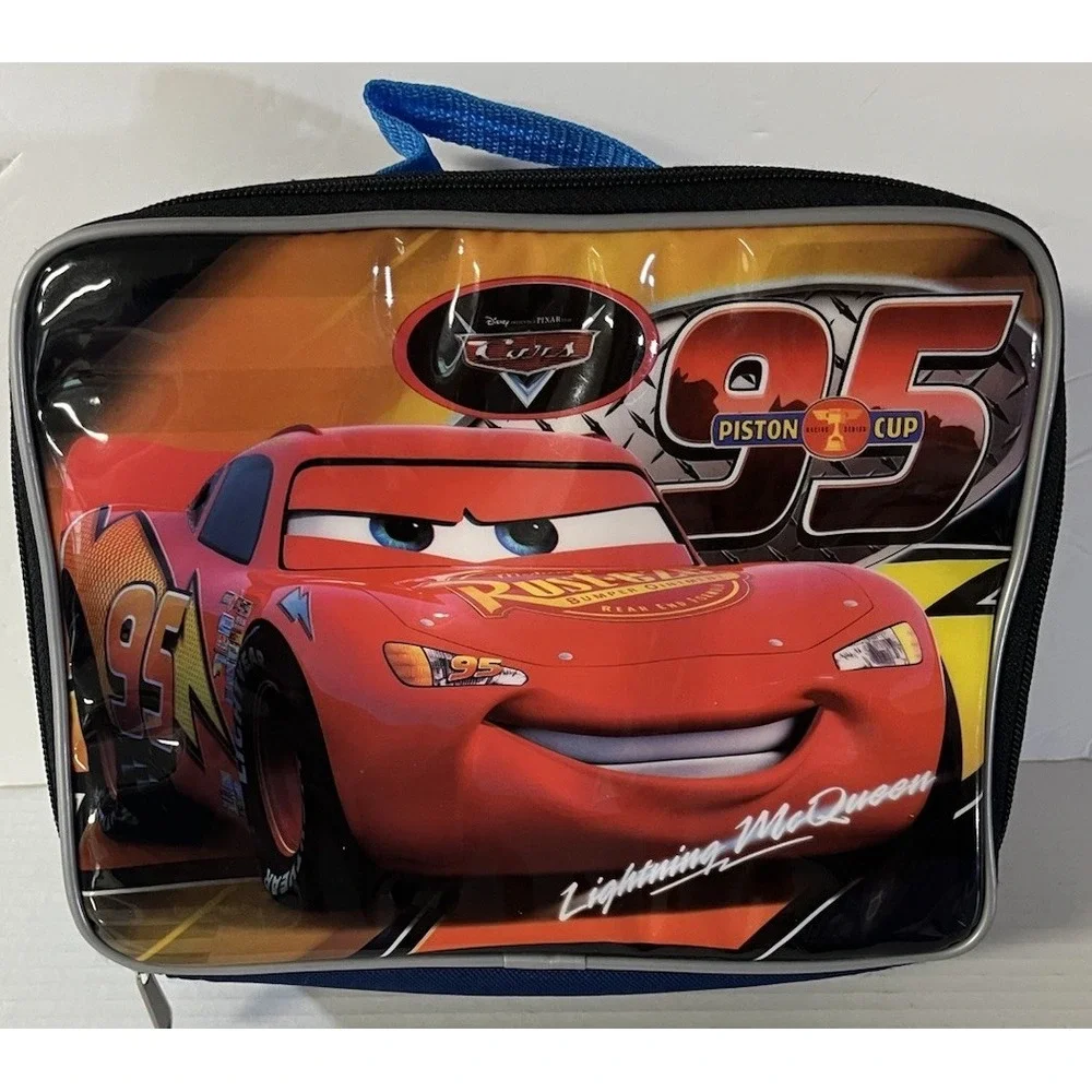 Disney Pixar Lunch Box Kids OS Blue Lightning McQueen Piston Cup 95 Insulated